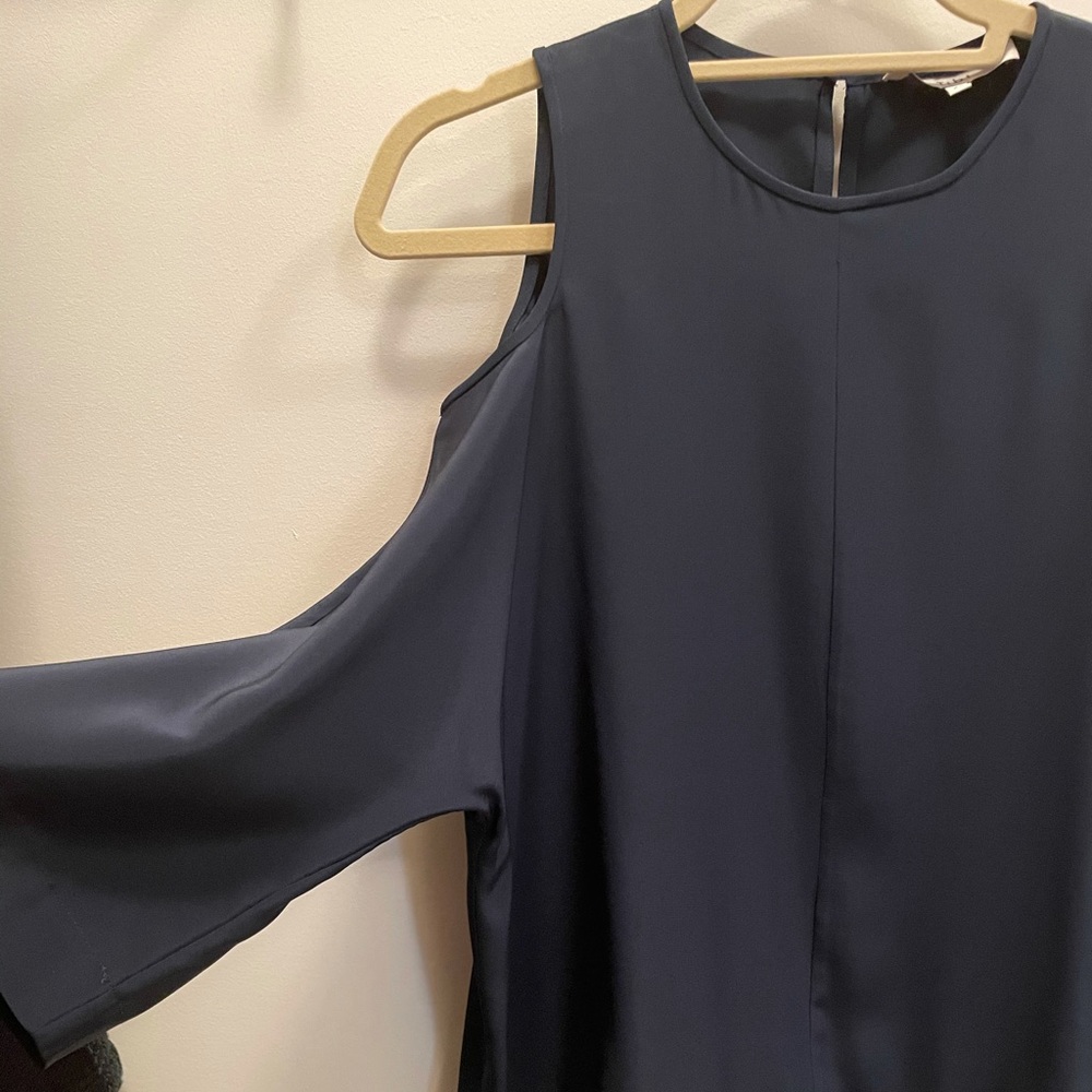 Tibi Cold Shoulder Deep Navy Top - Picture 3 of 9